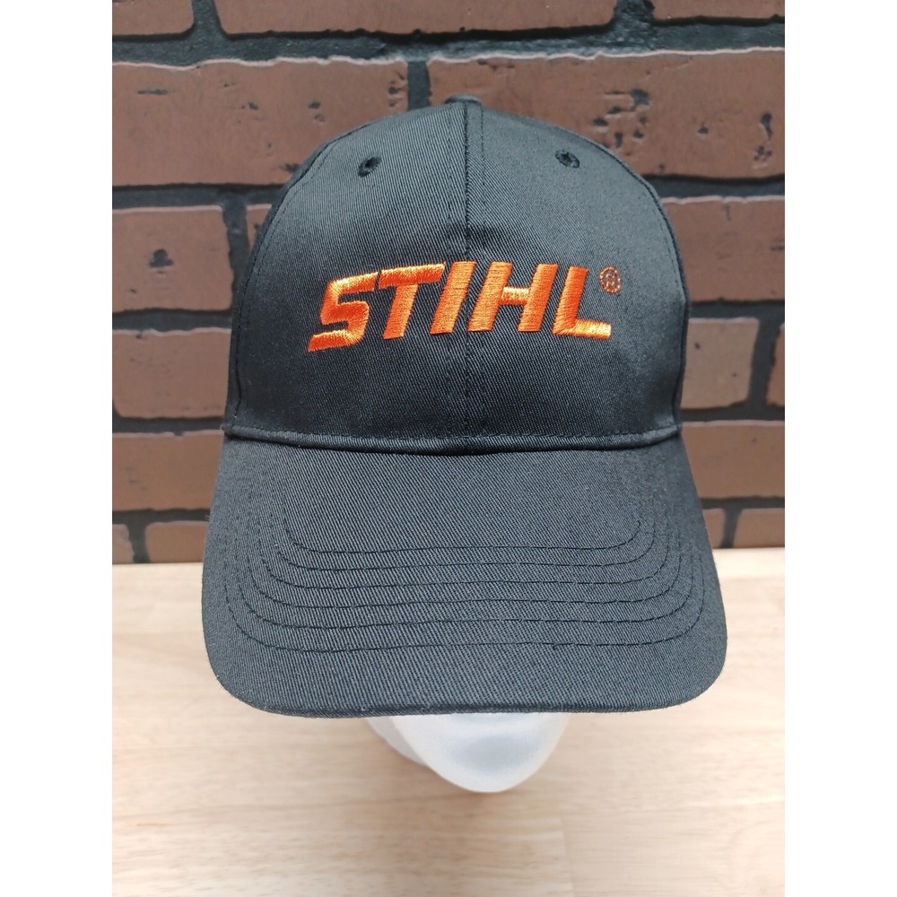Stihl Outfitters Apparel Hat Mens Adjustable Snap Black Trucker Cap Chainsaw NEW